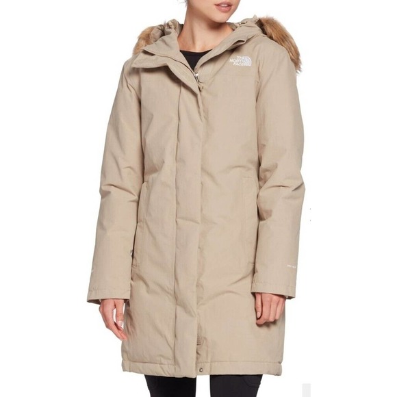 The North Face Womens Down Arctic Parka Coat Flax NFOAR2VCEL Size XS